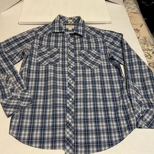 Banana Republic Navy and White Plaid Shirt